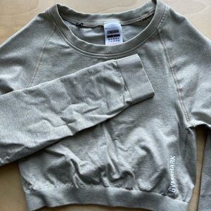 Gymshark beige seamless crop top